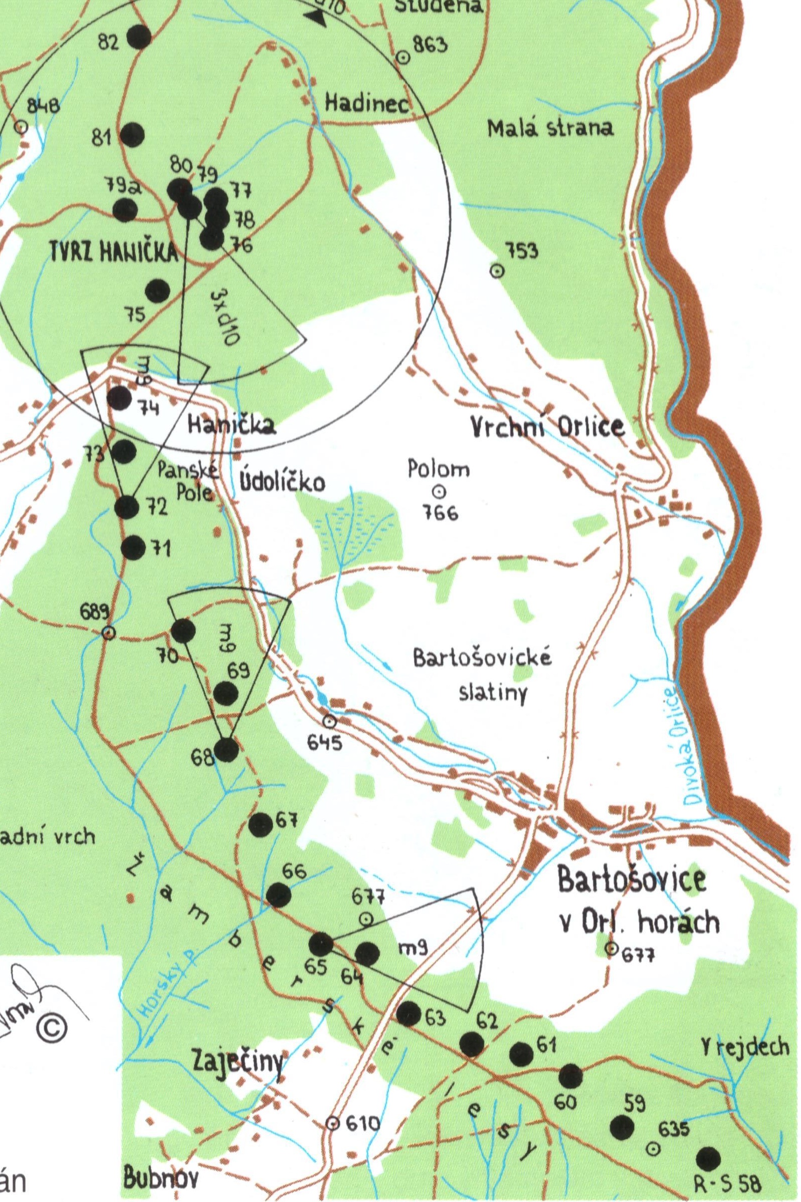 mapka prošlé oblasti (kliknutím lze zvětšit) mapka prošlé oblasti